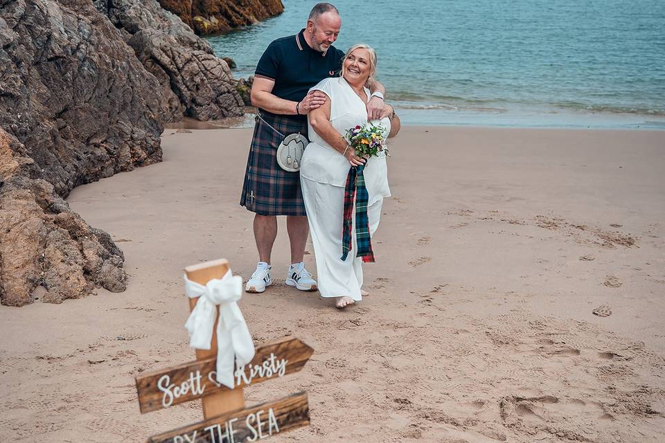 Tenby beach elopement