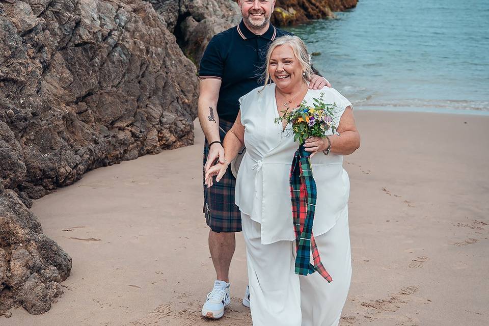 Tenby beach elopement