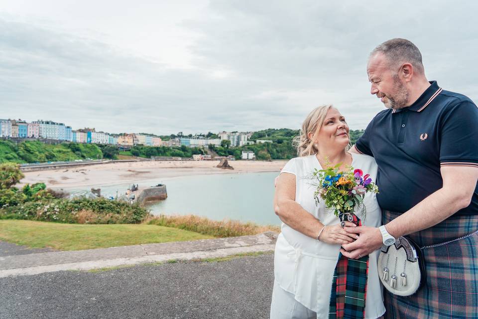 Tenby beach elopement