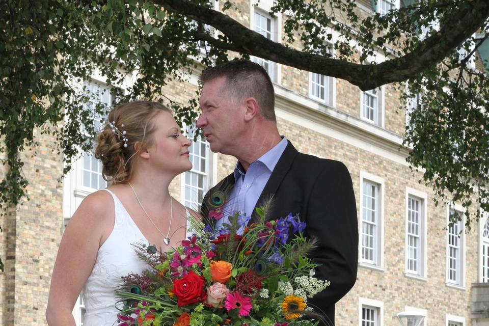 Bright bridal bouquet