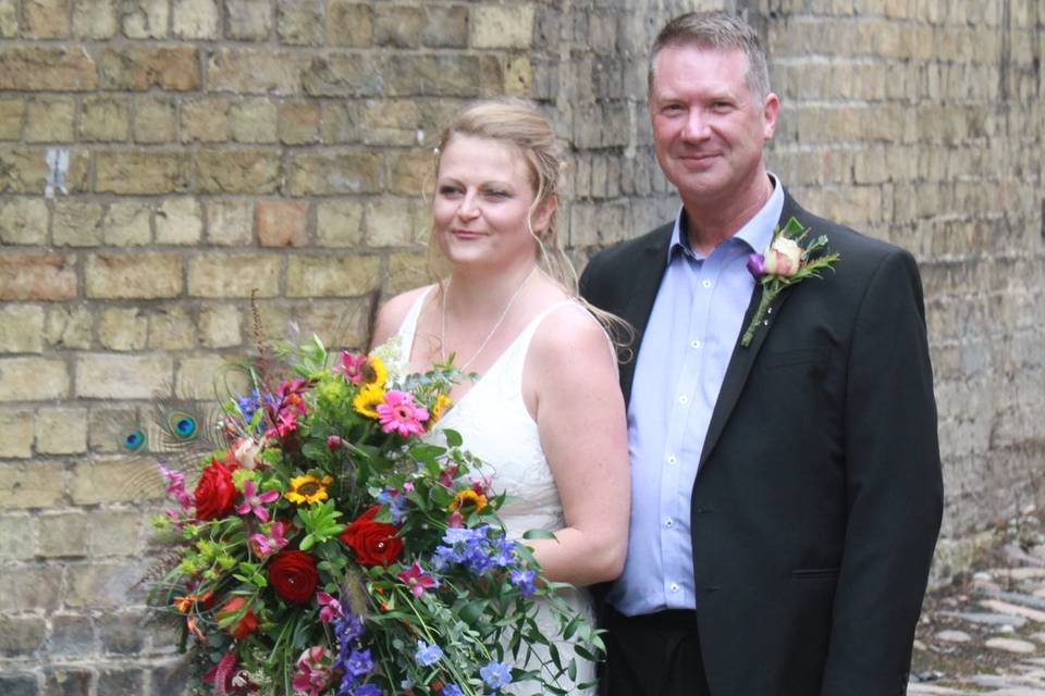 Bright bridal bouquet