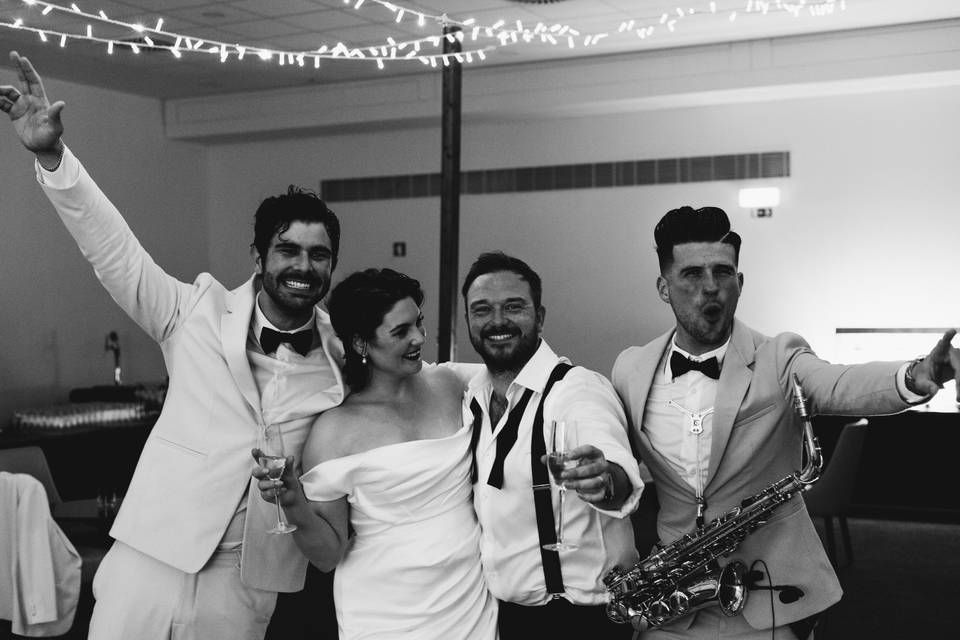 With the newlyweds