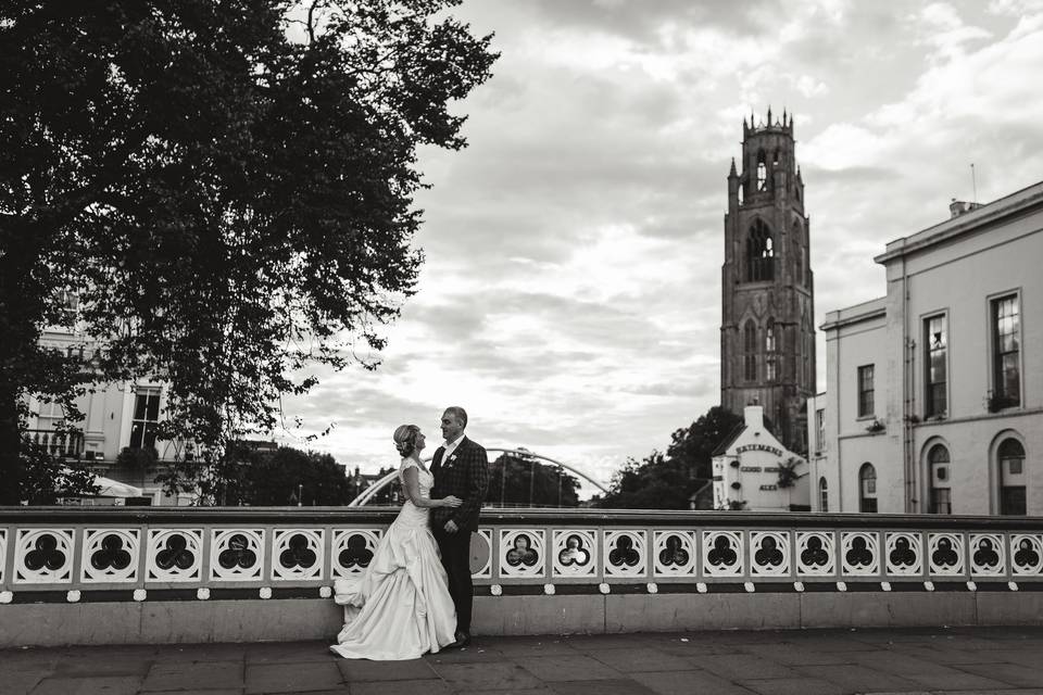 Idyllic wedding portrait