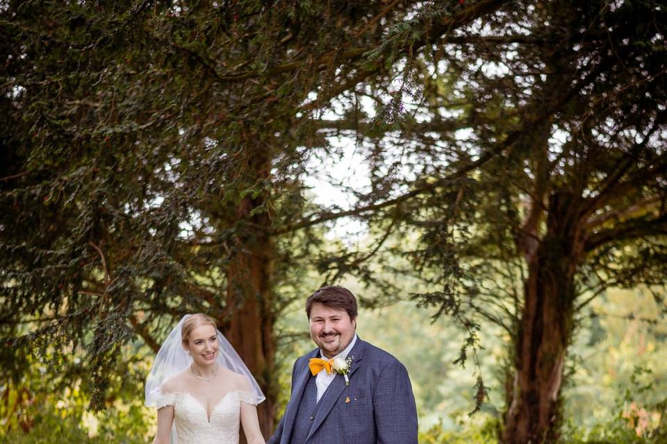 Groom leading the way