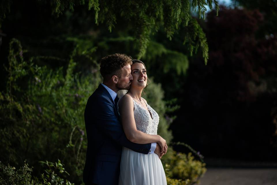 Soft kiss on the cheek