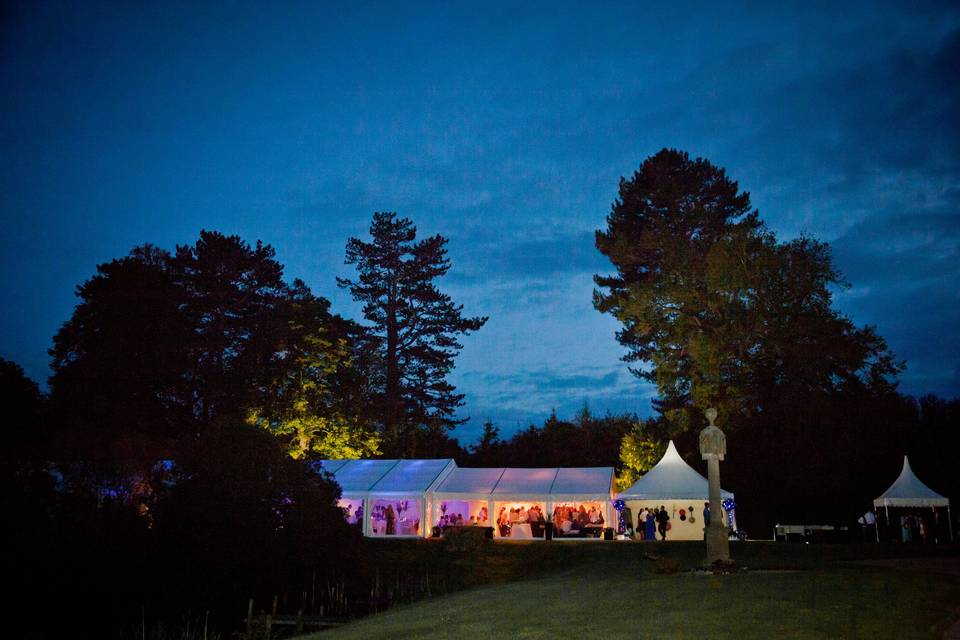 Traditional wedding marquee