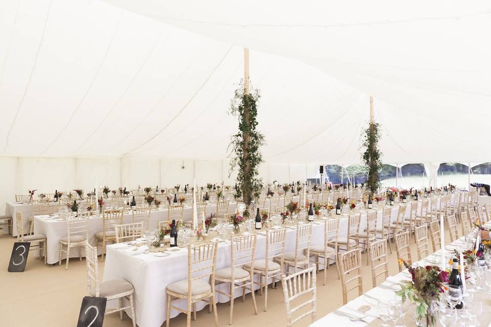 Traditional wedding marquee