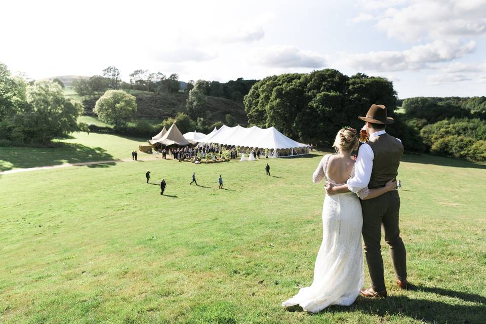 Traditional wedding marquee