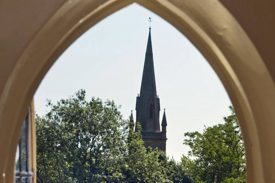 A view to the garden ceremony