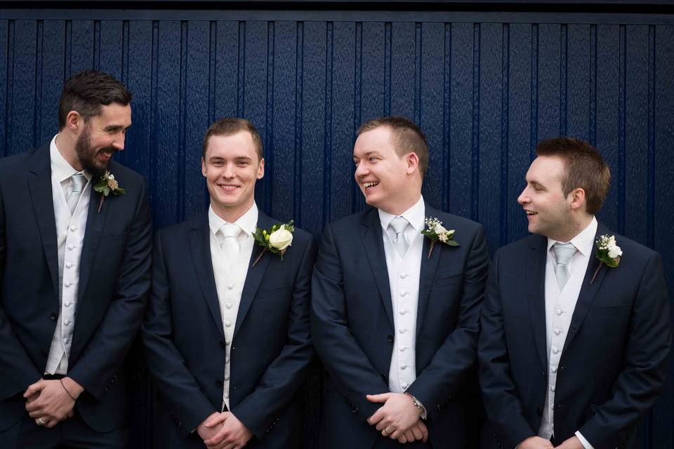 Groom and friends