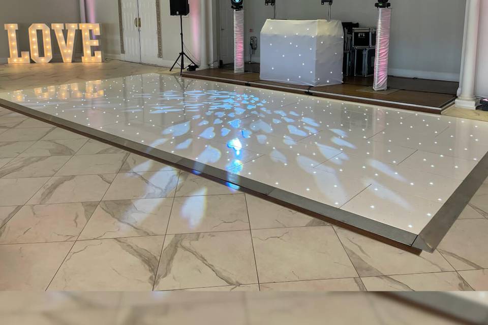 White starlit dance floor