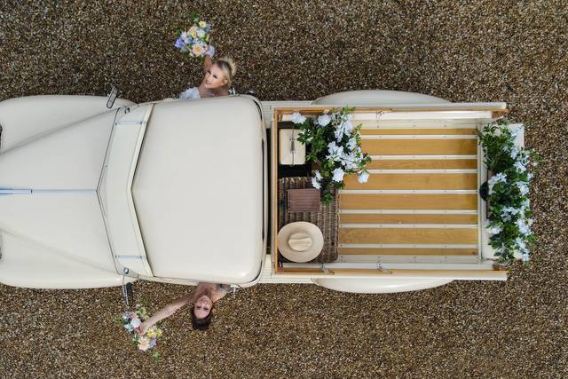 Couple portrait, aerial
