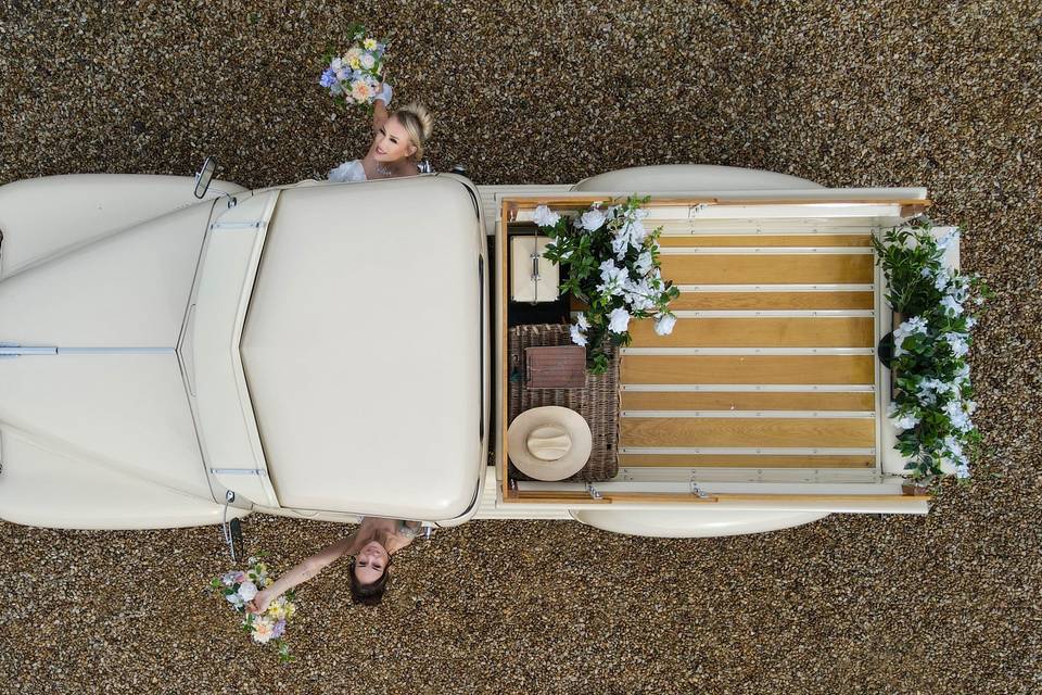 Couple portrait, aerial