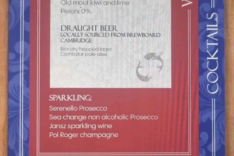 Menus to your choice