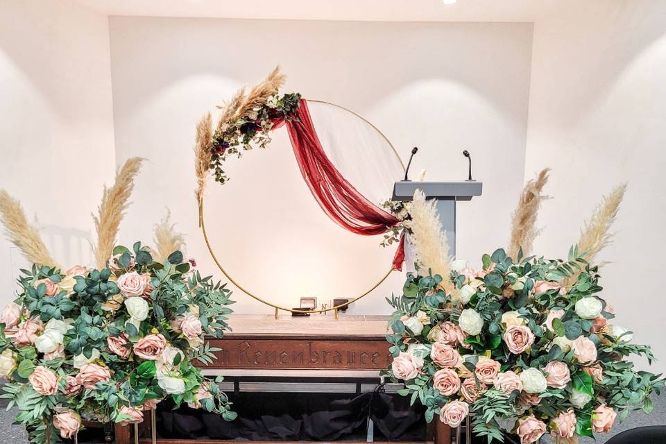 Aisle decor and backdrop