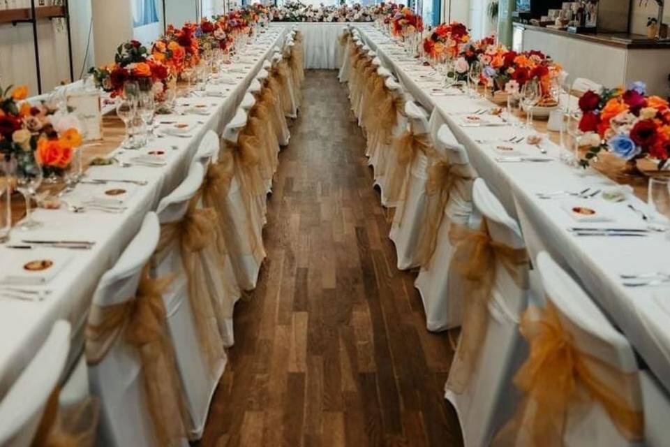 Table decor and chairs