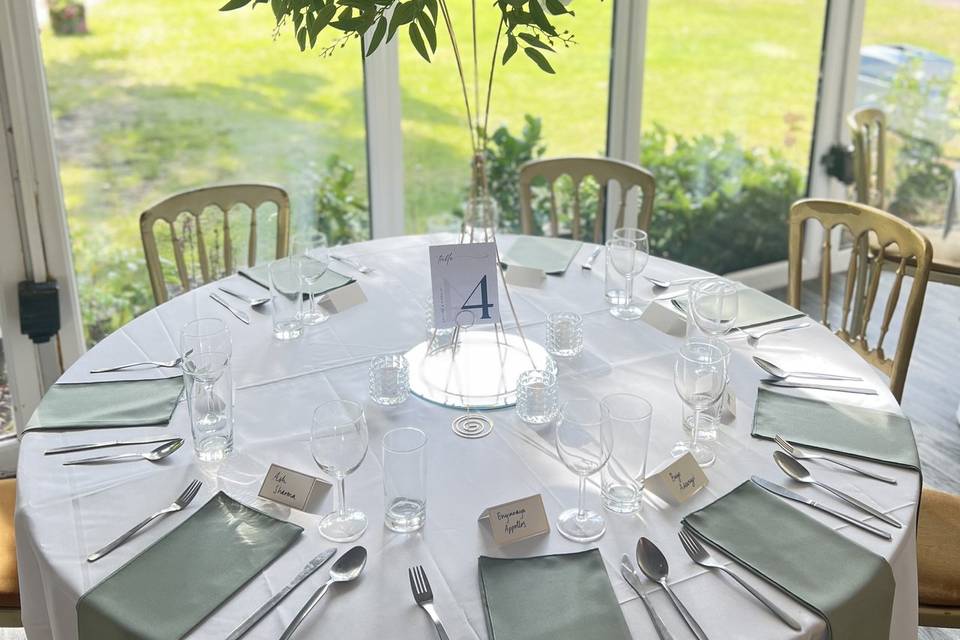 Sage green table scape