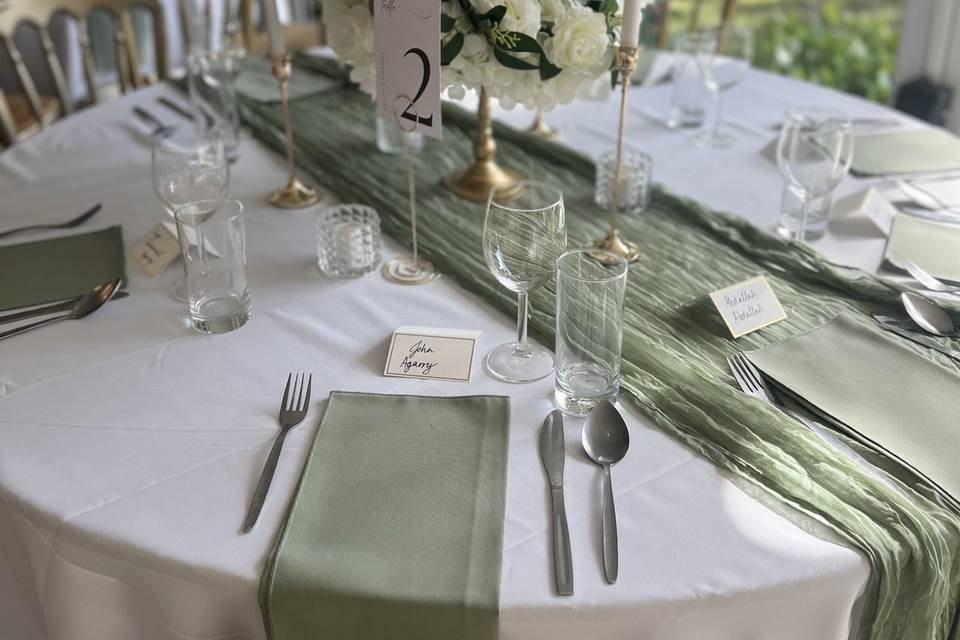 Sage green tablescape