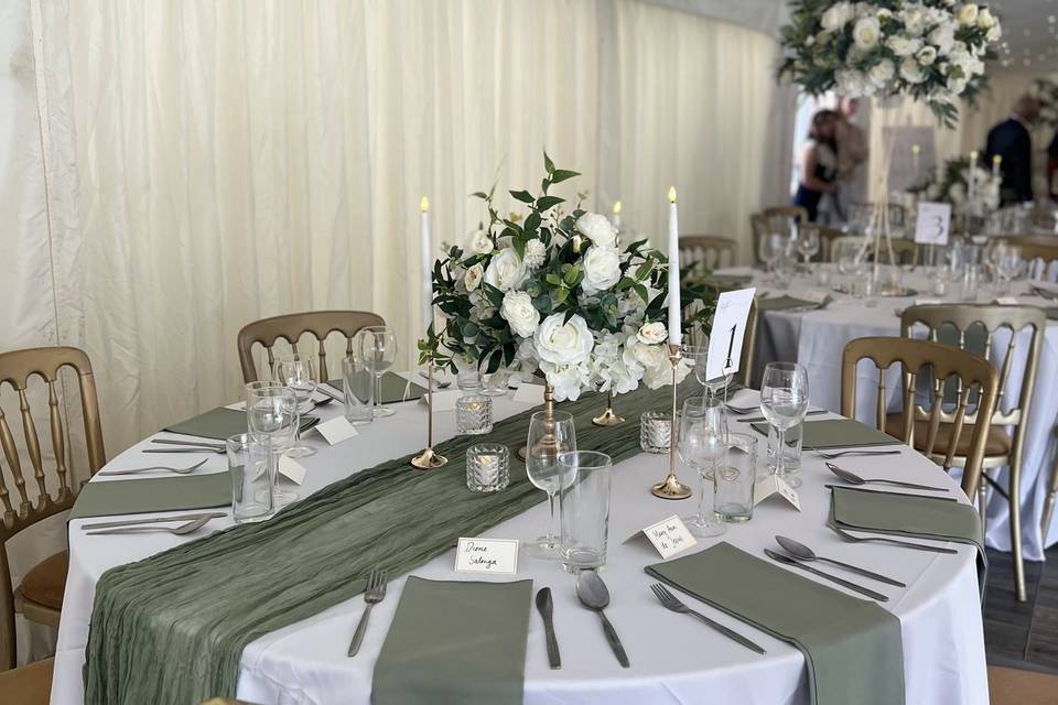 Sage green table scape