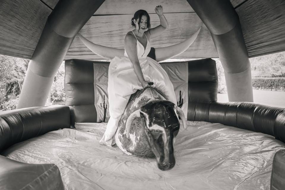 Bride evening Rodeo fun
