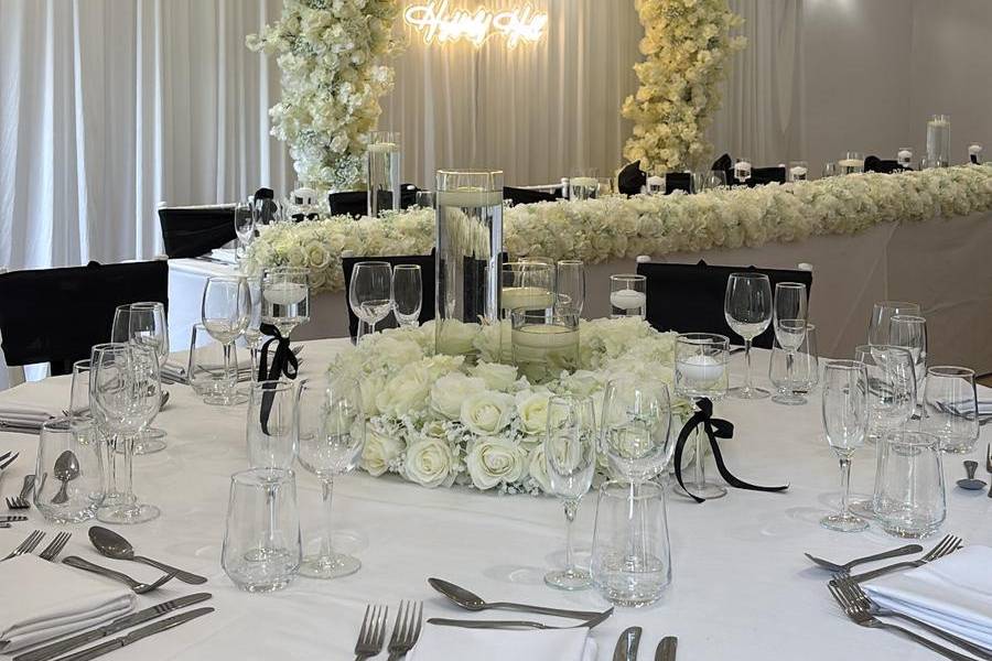 The wedding breakfast room