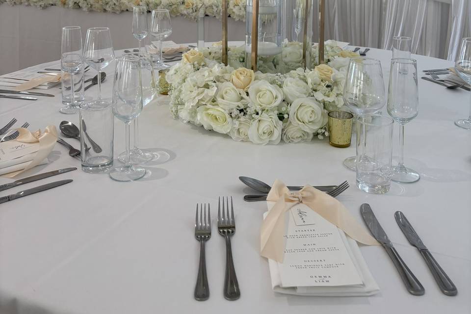 The wedding breakfast room