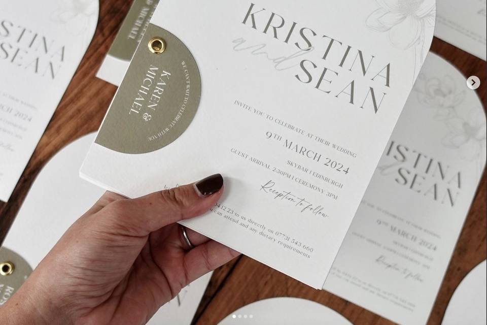 Modern arched invite