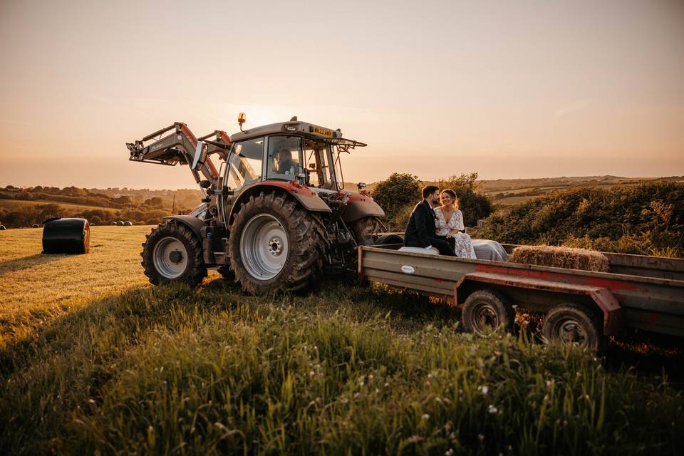 Sunset Tractor Ride