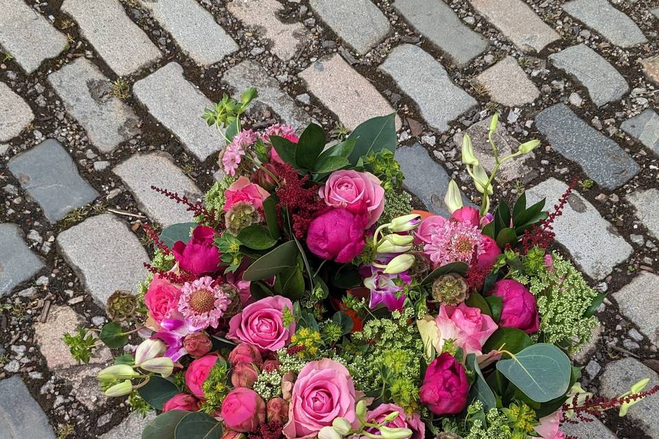 Pink and Green Bridesmaid BQ's