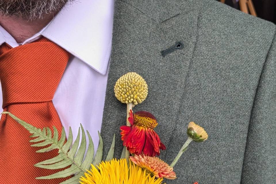 Yellow and Orange Buttonhole