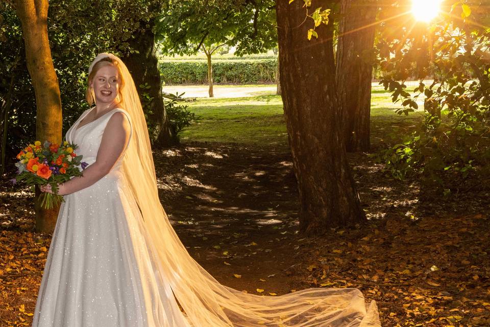 Sunset bride portrait