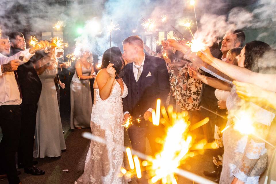 Couple dancing under the lights