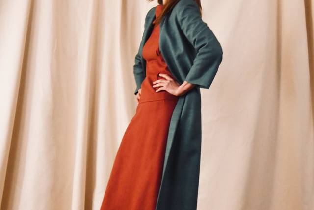 Emerald Green Silk Coat