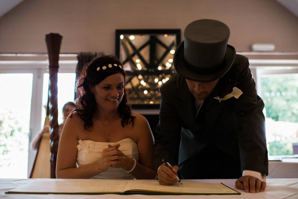 Signing the register