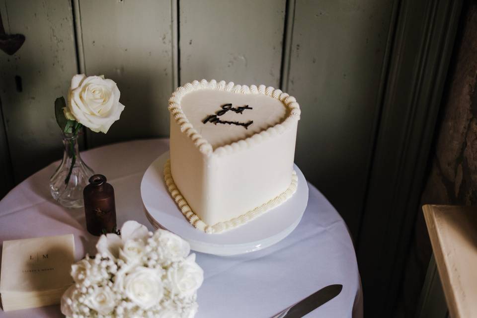 Heart wedding cake