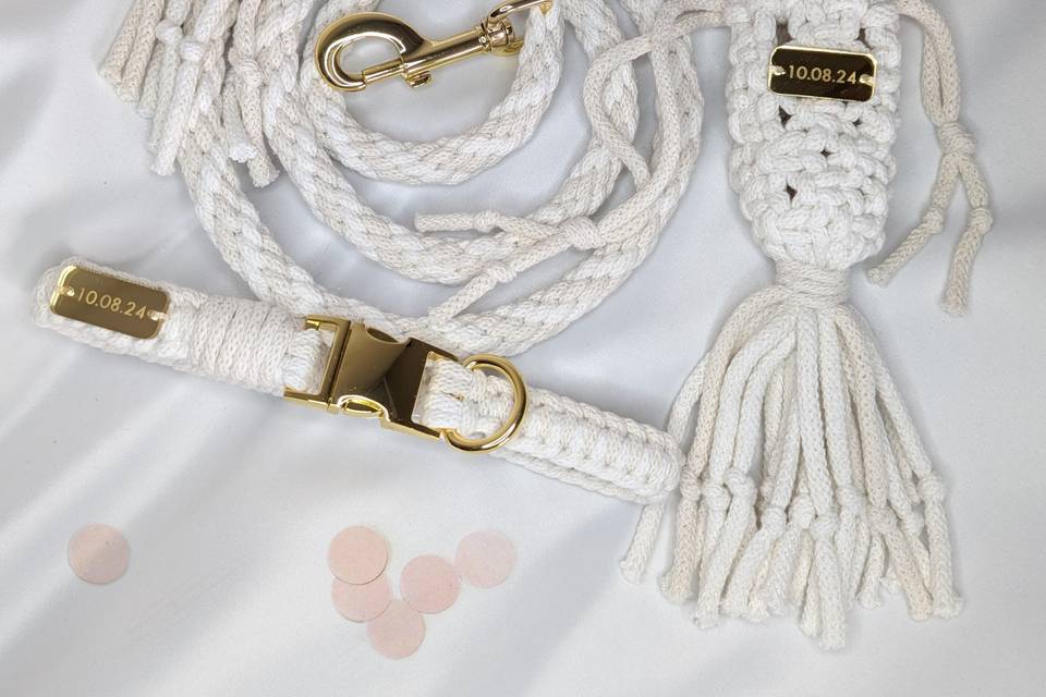 Custom wedding dog lead set