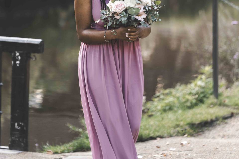 Bridesmaid with a gold touch