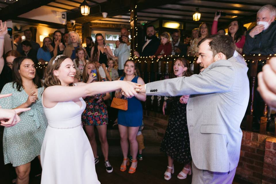 Bride and Groom dancing