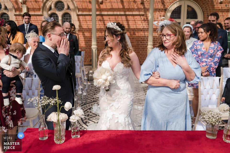 An emotional groom