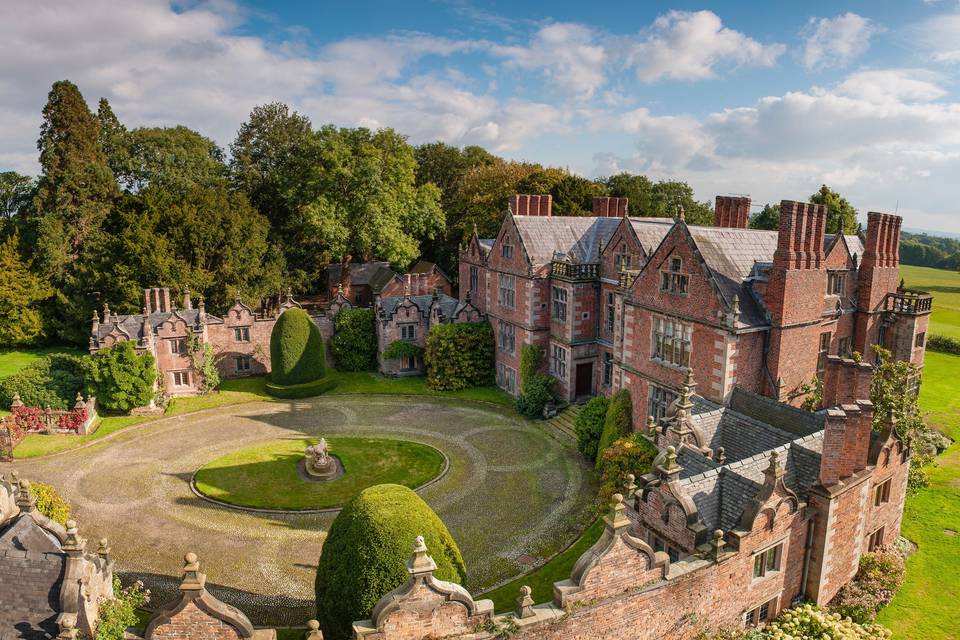 Aerial view of the courtyard