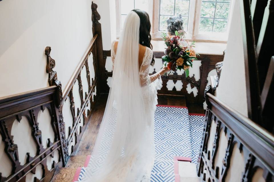 Bride seeing her father