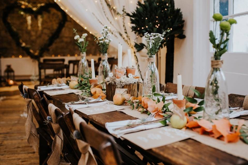 Colourful tablescape