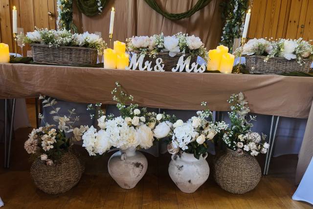 The bride loves flowers