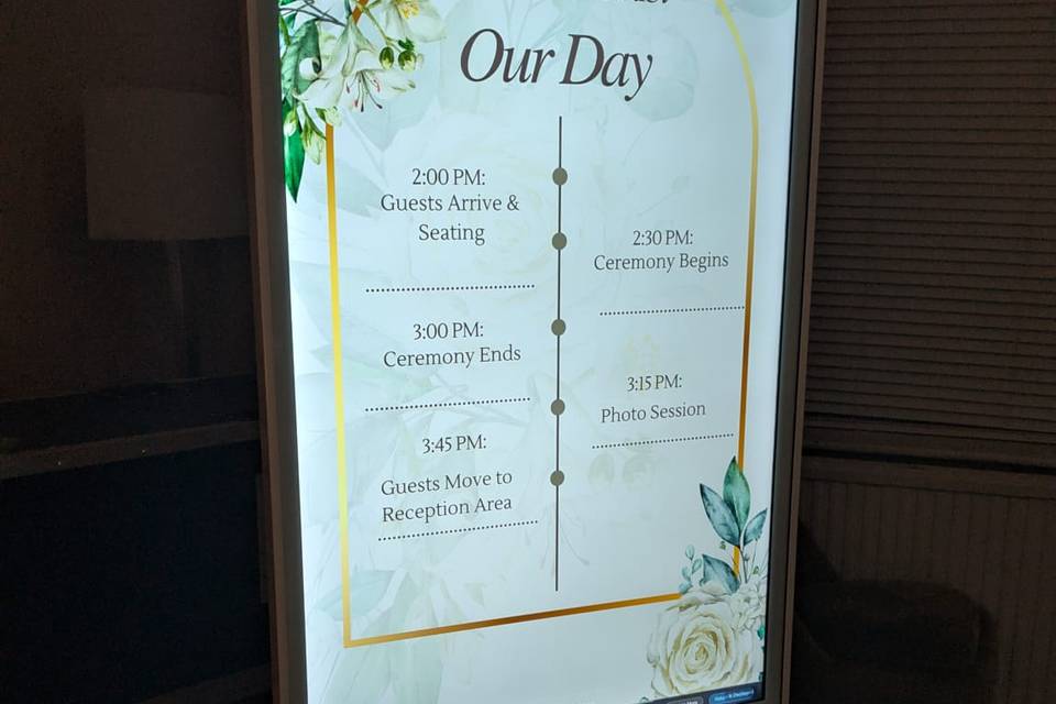 Wedding Media Screen