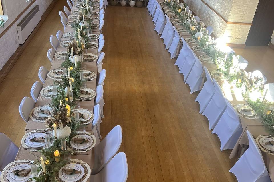 Aerial view of the table