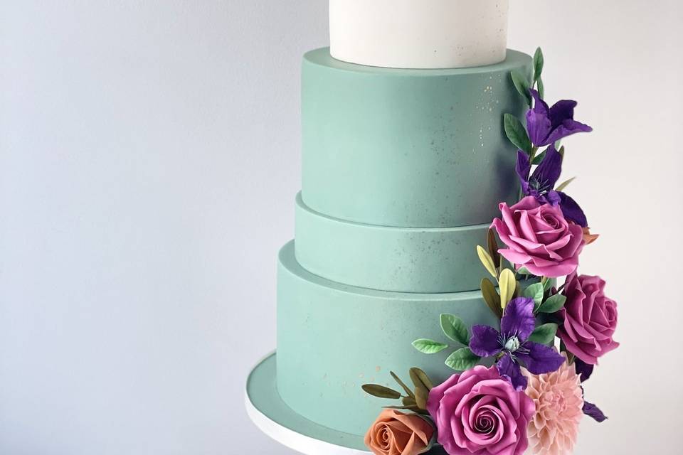 Beautiful bright wedding cake