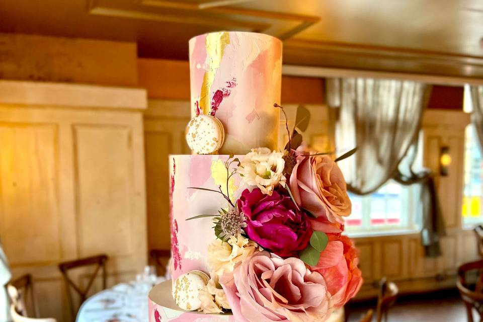 Floral abstract cake