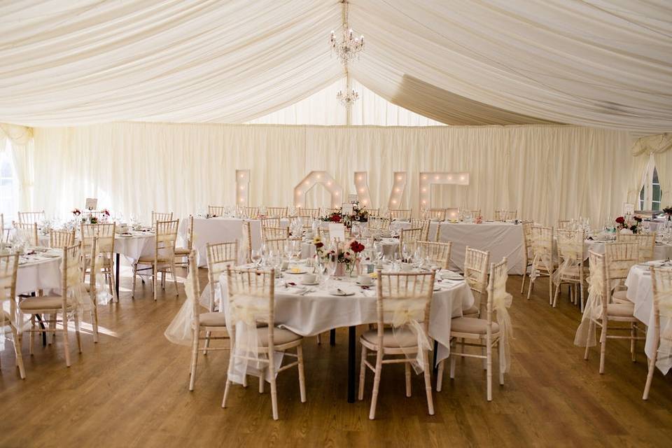 Inside the York House Marquee