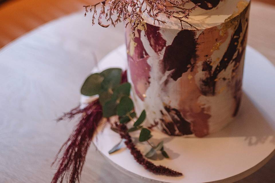 Autumnal colours abstract cake