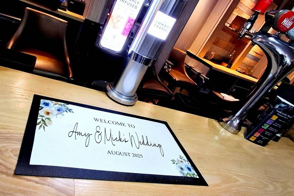 Personalised bar mat